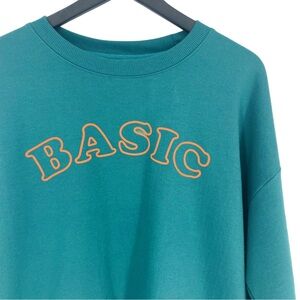 Common Threads BASIC Graphic Cropped Sweatshirt In Teal - Small - Juniors